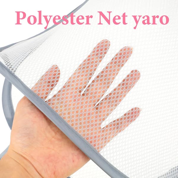 Sammenfoldelig vasketøjskurv 29,5x40cm Mesh Bred Åbning Åndbar Opbevaringspose Med Selvklæbende Krog Grå