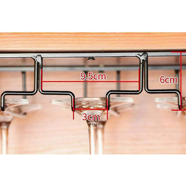 Hængende Glas Rack - Vinglas Rack Med 5 Stænger Til 10-15 Glas, 50 X 22.5 X 5.5cmBY