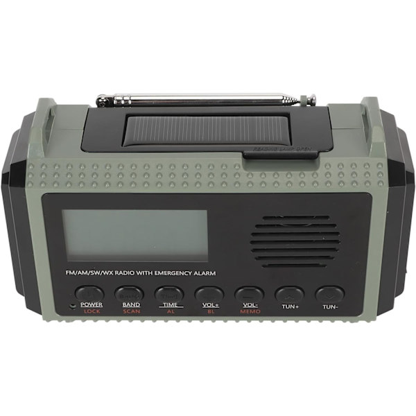 Nødradio FM AM SW WX 10000mAh Solcelleopladning, Nød Håndsving Radio