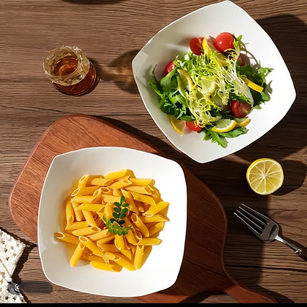 Skålset för sallad & popcorn, lättviktsplast, splittringsresistent, stapelbar Black