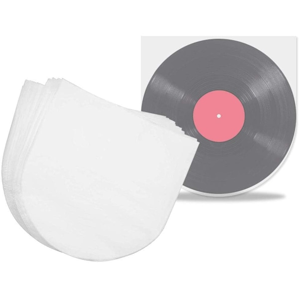 100 pcs Record Sleeve 12" LP Vinyl Inner Cover Translucent Anti-Static Single Cover Round Record Album Cover