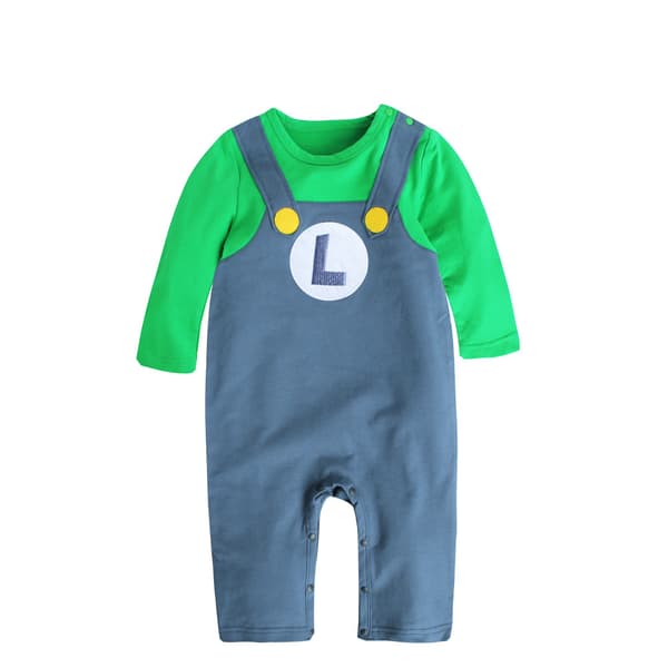 Forårs- og efterårs-heldragt til babypiger i seler-stil med matchende hat 50 Grass Green Set 070cm