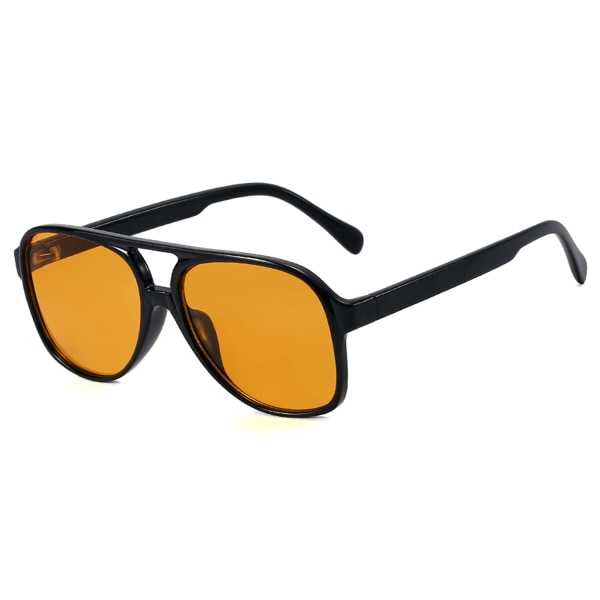 Vintage Aviator solbriller til kvinder Mænd Retro 70'er briller Klassisk stor firkantet stel UV400 beskyttelse