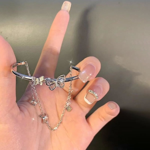 Kaksikerroksinen perhosketjurannekoru naisille Tupsu Niche Korkealaatuinen temperamentti söpö keijumainen tyttöystävä rannekoru