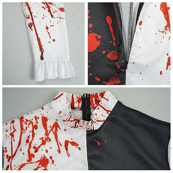 Terrifier 2 Art the Clown Cosplay Blodig Jumpsuit til Voksne Unisex Halloween Karneval Kostume Dragter Party Wear Mænd But 3XL