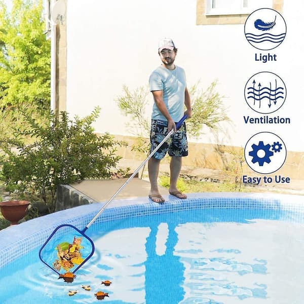 Poolnet, poolark og snavs, poolrengøringsskraber, poolrengøringsnet,