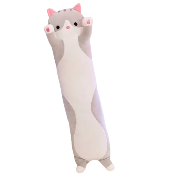 Pitkä kissa halauspehmolelu Piirretty kissa plussilelut makuuhuoneen koristelu lapsille Harmaa 50cm Harmaa Grey 70 cm