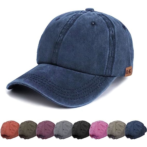 Cap Vanlig cap Hatt Lätt justerbar tvättad polo-hatt Klassisk sport Casual cap Sommarsolhatt för unisex