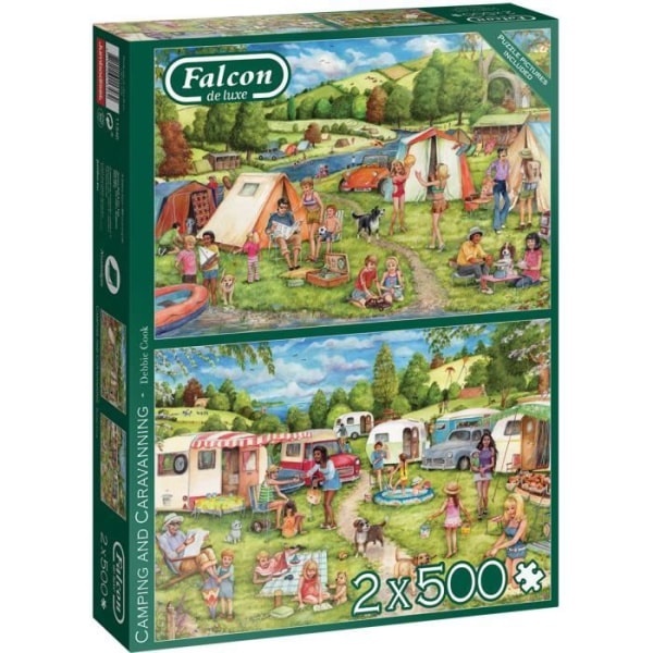 Landskabs- og naturpuslespil - FALCON - Camping og campingvogn - 500 brikker - Grøn, flerfarvet - Blandet
