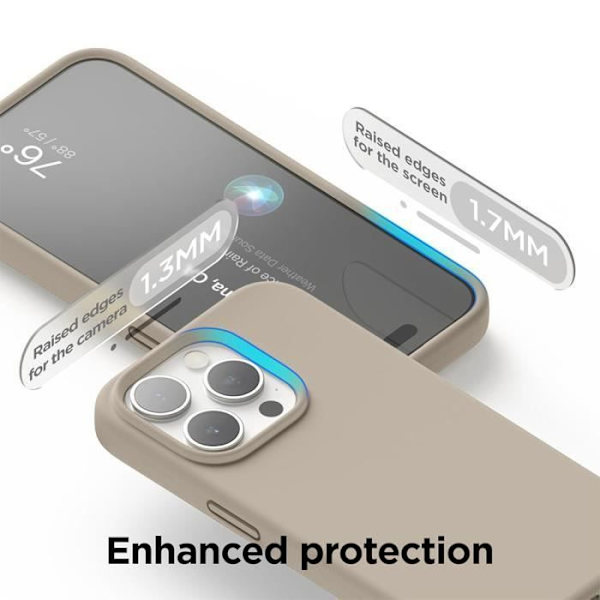 Silikonfodral för iPhone 16 Pro Max - Smalt skydd Stötsäkert Repskyddande Beige