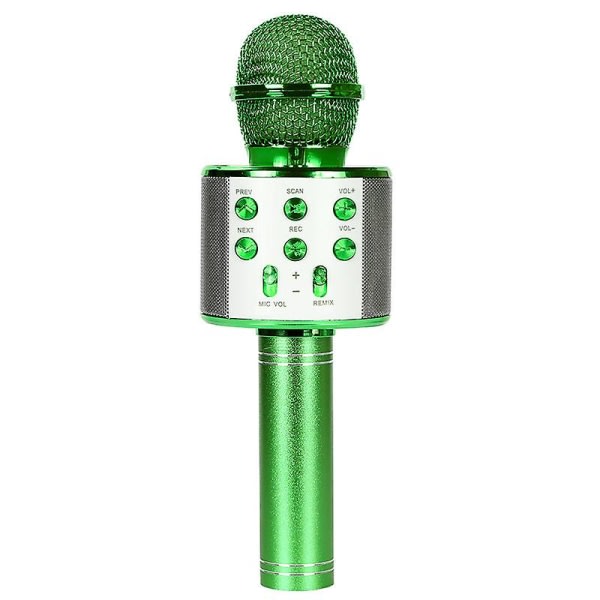 Langaton Bluetooth karaoke-käsimikrofoni, kodin KTV-soitin Ios-tietokoneen tuella Vihreä