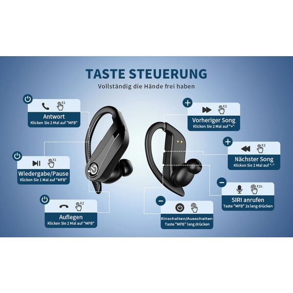 Bluetooth-kuulokkeet urheiluun, Bluetooth 5.3 nappikuulokkeet langattomat