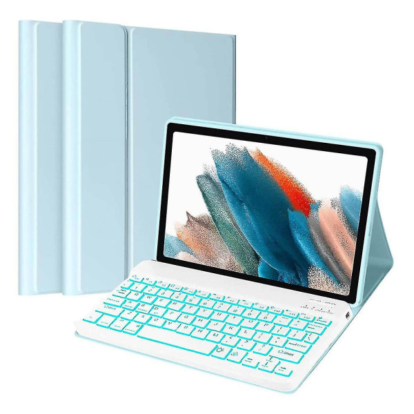 Deksel med bakgrunnsbelyst tastatur for Samsung Galaxy Tab A7 Lite 8,7 tommer 2021 (modell: Sm-t220/sm-t225)( farge: blå)
