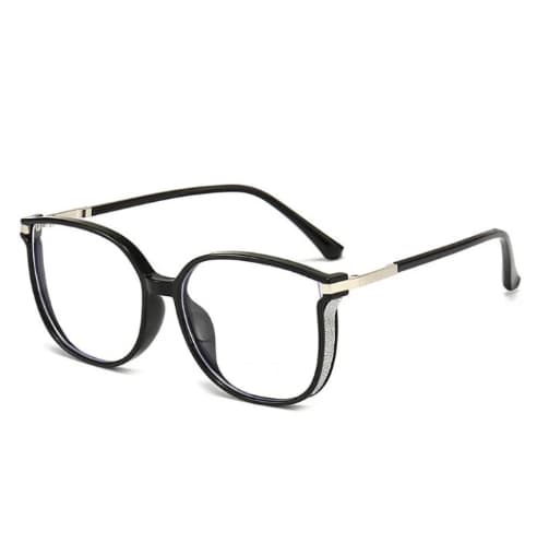 Modebriller til kvinder og mænd med blåt lys filter til læsning 2.0 2.5 3.0 3.5 4.0 Lys sort Bright black 100