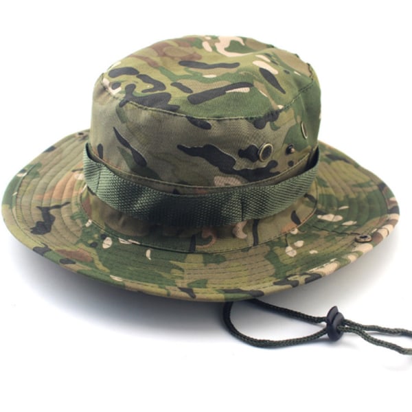 Män Casual Beanies Wide Stripe Cap Militär Camo Hat Army Green - Camo