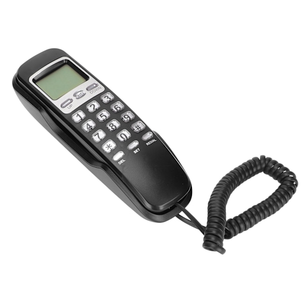 Johdollinen puhelin kääntyvällä LCD-näytöllä Pieni langallinen kiinteän linjan puhelin kotiin ja toimistoon Noir 0.3