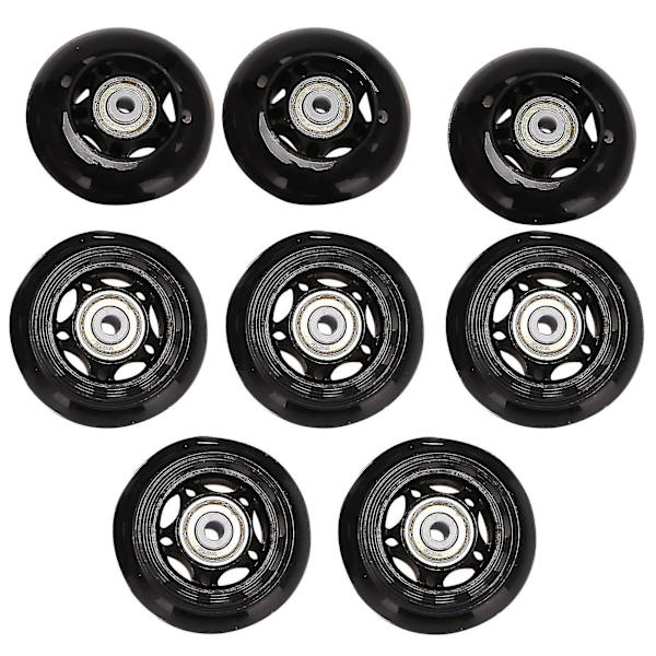 8-pack inline hjul, inomhus/utomhus rullskridskor hjul, ersättningshjul med kullager 64mm