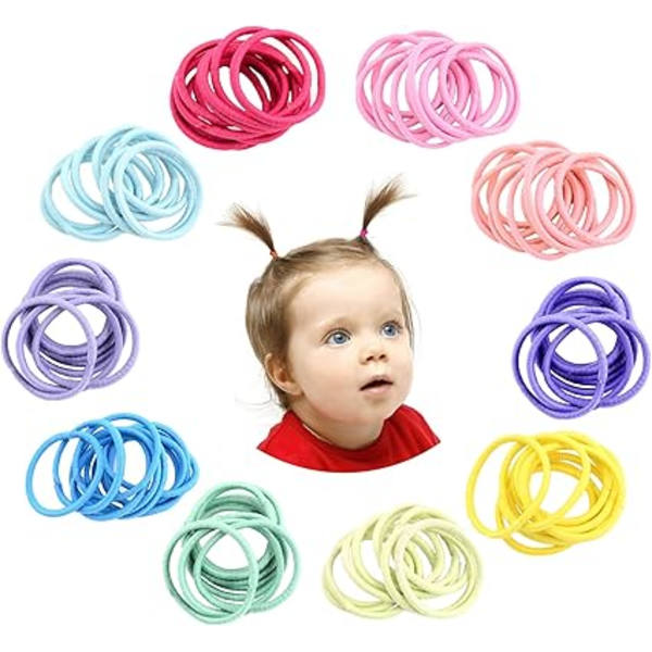 180 pientä hiuslenkkiä, 3,5 cm monivärisiä joustavia hiuslenkkipidikkeitä, joustavia hiuslenkkejä, lasten hiuslenkki B_xx M