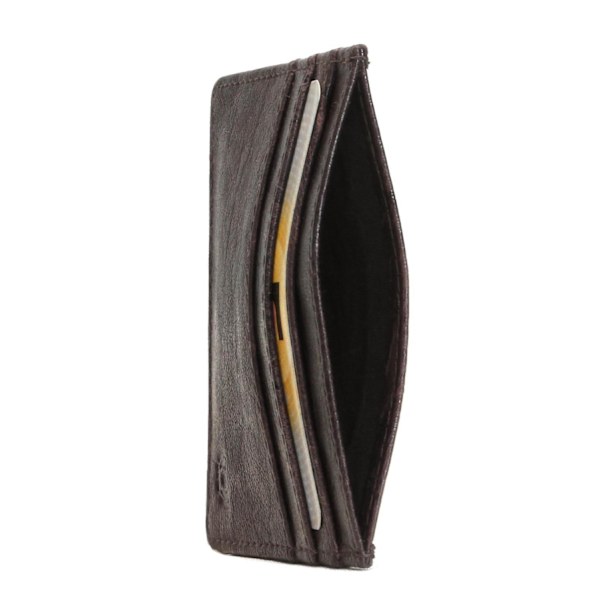 Aito nahkainen RFID-suojattu korttikotelo - on stock Brown Brown Brun