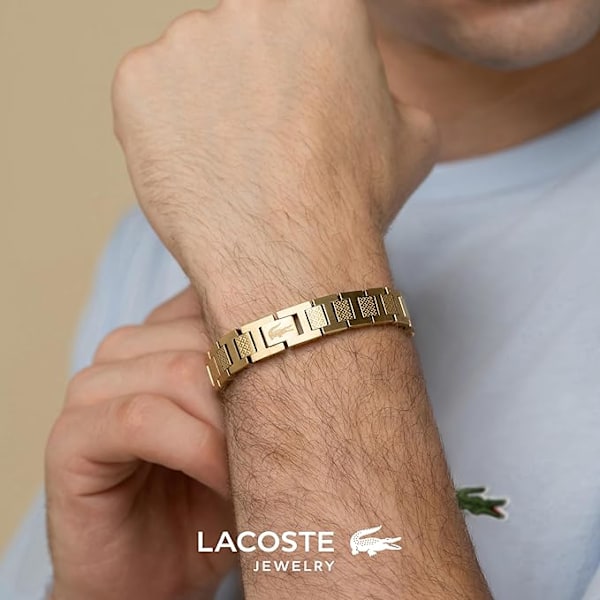 Påsketilbud! Collection Link Armbånd i rustfrit stål udsmykket med Petit Piqué mønster - Tilgængelig til ham og hende gold