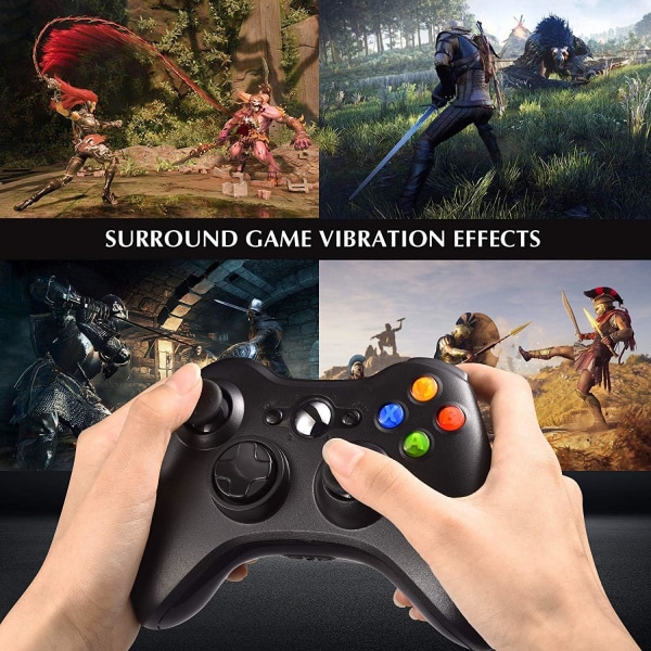 Trådlös handkontroll för Xbox 360, xbox 360 spelkontroll Gamepad, knappar förbättrad ergonomisk design joystick för Microsoft Xbox & Slim 360 PC