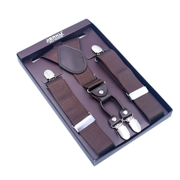 3,5 cm brede Y-formede seler for menn brown