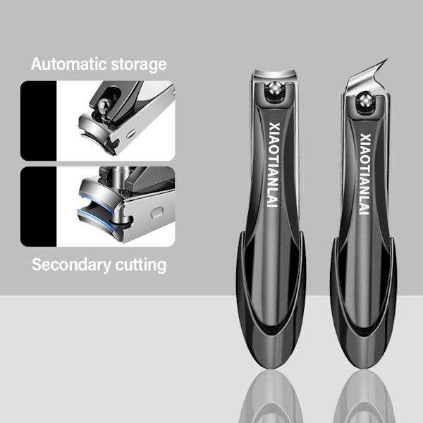 Kynsileikkurit paksuille kynsille, kynsileikkurit keräilijällä, ruostumaton teräs, terävät ja kestävät kynsileikkurit miehille ja naisille