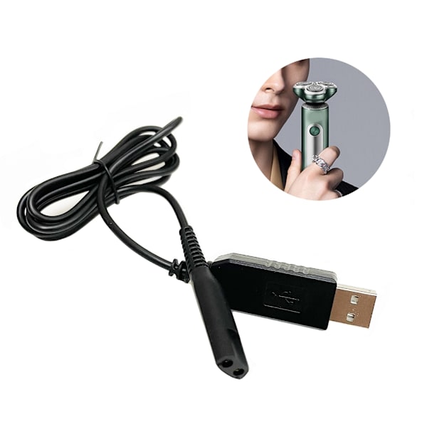 USB-latauskaapeli Braun 1-9 -sarjan partakoneille, sarjat S3, S5, S7 ja S9. Käyttökelpoinen ja luotettava laturi, 1 m kaapeli