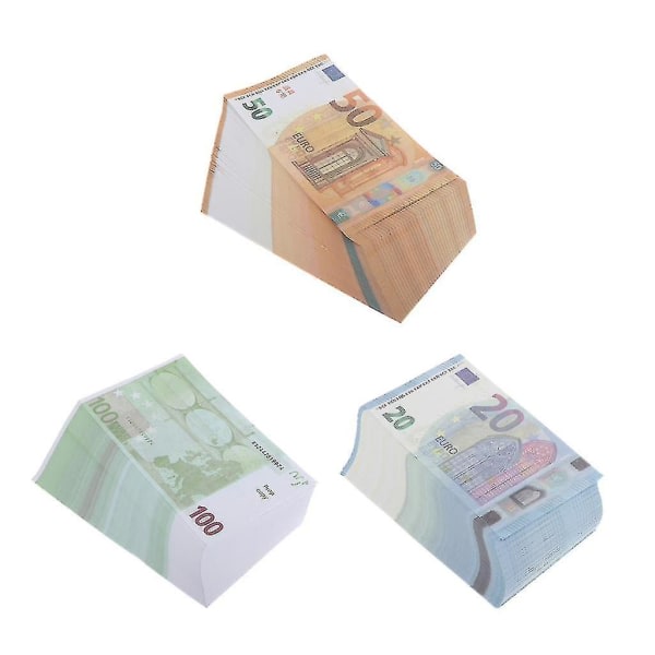 2023 Prop Money, Premium Play Money, Pack med 300 stycken, kopia 100/50/20 Euro -xx