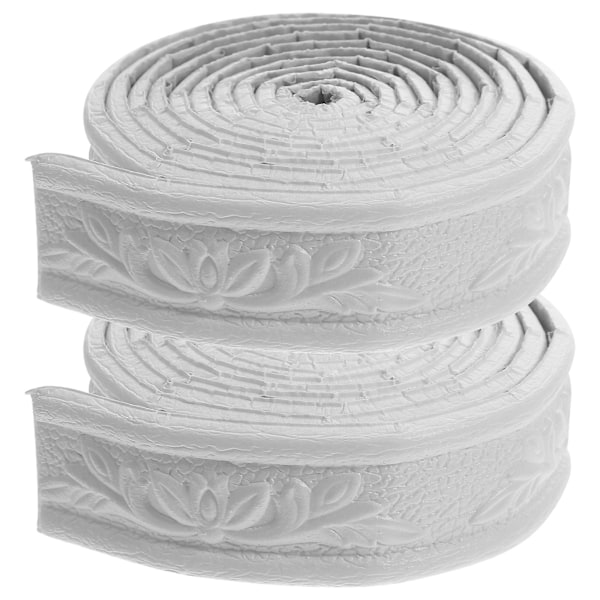 ruller tapetbordure 3D vægstrip bordure selvklæbende vægklistermærke {FW} Hvid 228.00X4.00X0.50CM White