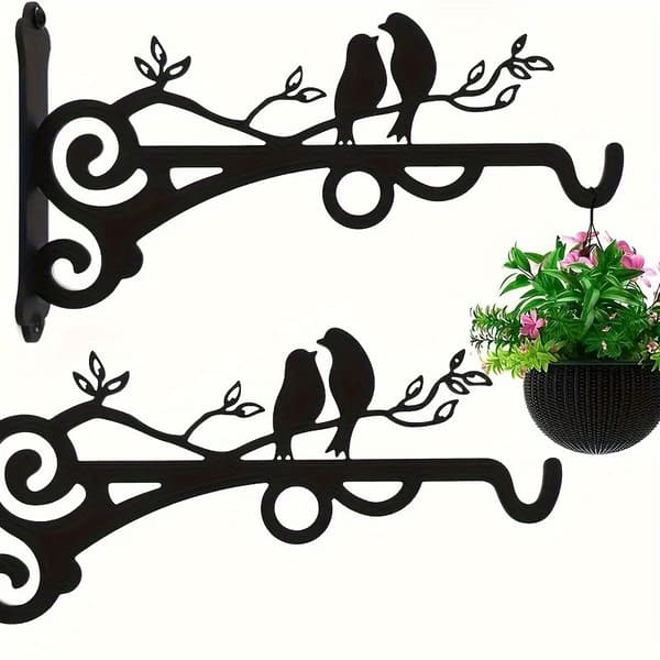Set med 2 blomkorgshängare Mångsidiga krokar för hängande växter Inomhus Utomhus Väggmontering 2pcs