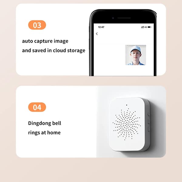 Video dörrklocka med kamera, trådlös WiFi video dörrklocka med ringklocka