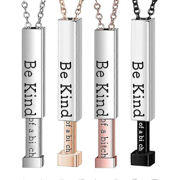 Be Kind of A Bitch Halsband - Halsband med dold text i rostfritt stål_xx Silvery