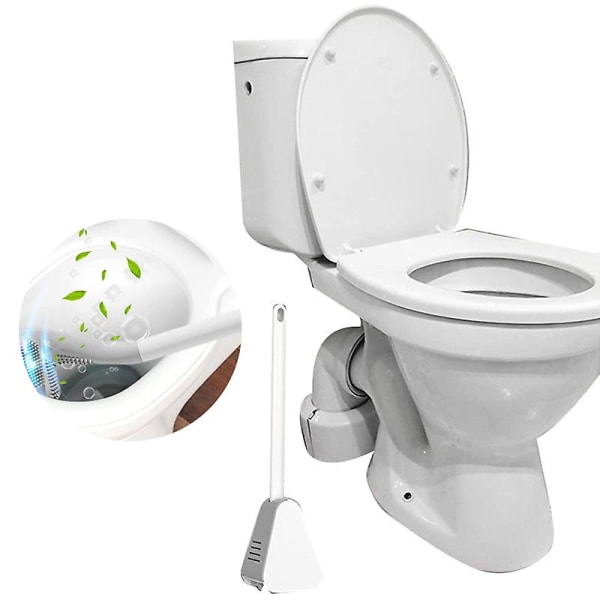 Silikone toiletbørste og holder Toiletskål Buddy Brush Rengøringsbørste Skridsikkert badeværelse toilet