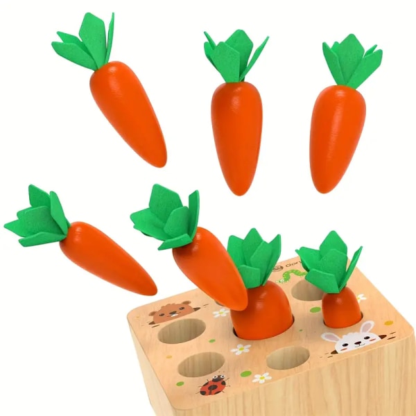 Montessori gulrothøstspill treleke for 1-3 år gamle småbarn