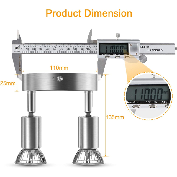 LED-takspotlight, 2 glödlampor Vridbar LED-taklampa
