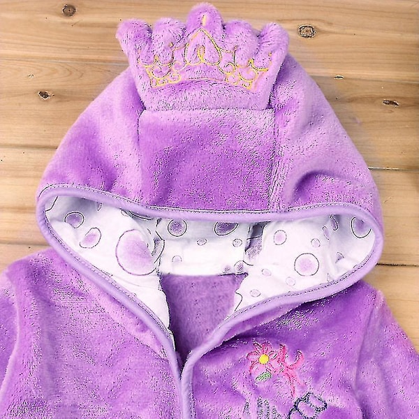 Baby Kids Mickey Mouse Huvad Badrocka Pojkar Flickor Fleece Badrocka Cartoon Varm Sovkläder 1-2 Years