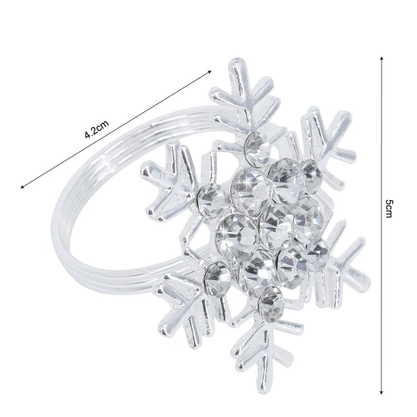 12stk Snowflake Serviettringer Jule Serviettringer Holder til silvery