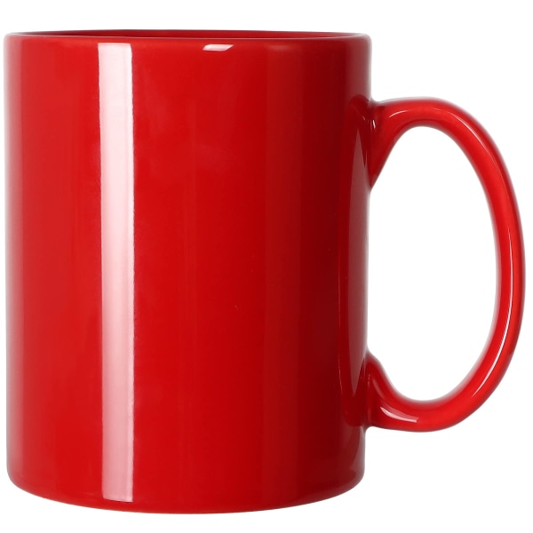 Extra stor keramisk kaffemugg, Classic Porcelain Boss Super Big Tea Cup med handtag för kontor och hem, röd
