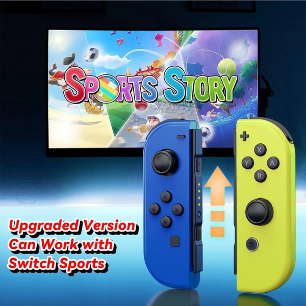 Trådlös handkontroll Joy-Con (L/R) par för Nintendo Switch / OLED / Lit Blue Yellow