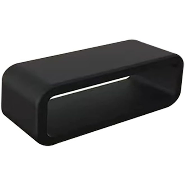 4 st Klockarmbandsslingor i Gummi och Läder, Svarta Silikonersättningsband, Hållare (Storlek: 20 mm)