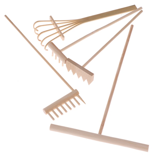 5 st Mini Bambu Räfsa för Zen Trädgård Sandbord Meditation F 2(5 hooks 1Pc)