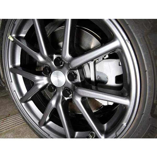4-Pack - Tesla Center Caps / Wheel Hub Emblems - Car 77 77 Silver