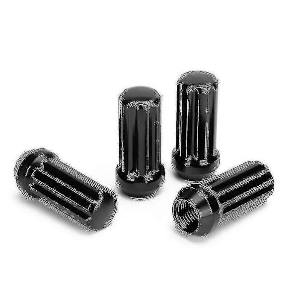M14x1.5 Pyöränmutterit 24 kpl 14mmx1.5 7 Spline Drive Awl Kartio Pyöränmutterit 2 Tuumaa Pitkä Musta 2:lla