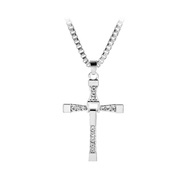 Christian Fast And Furious Dominic Toretto Cross Pendant Halskjede Kjede Sølv