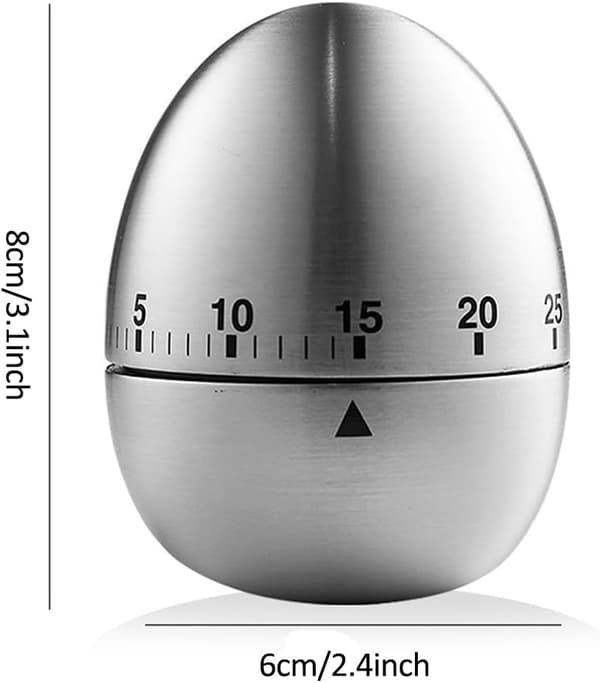2 stk. Mekanisk Egg Timer Rustfritt Stål Kjøkkentimer