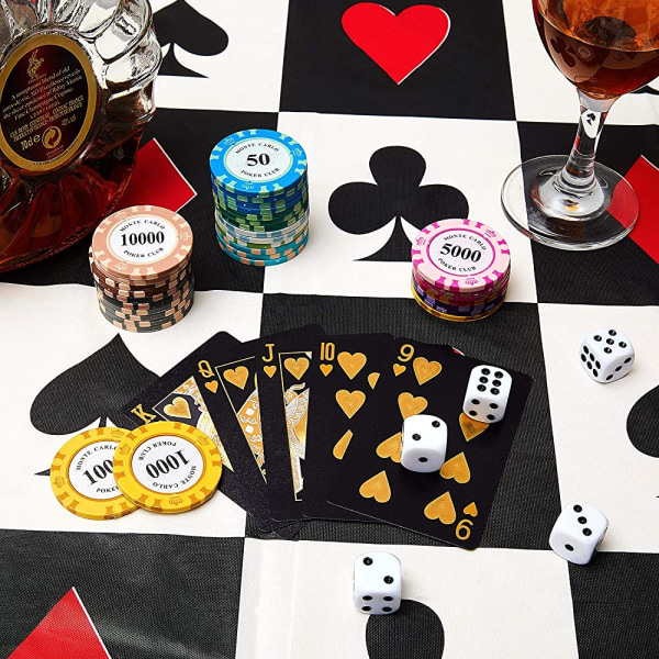 2 delar Casino Tema Festdekorationer Poker Duk Las Vegas Cover Casino Bord Run