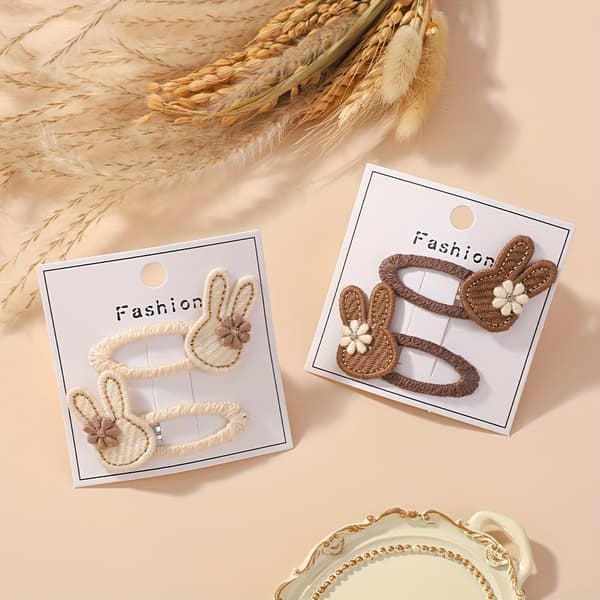 Søde Bjørne Hår Scrunchies - Bløde Plys Elastiske Hårbånd Brown