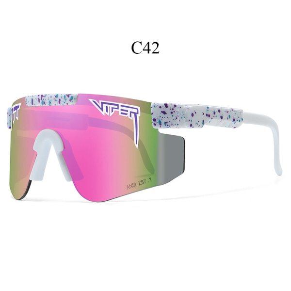 De nya vindtäta utomhusglasögonen klassiska glasögonen, cykling löpfiske sport polariserade solglasögon（C42）