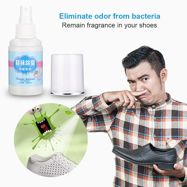 100ML/Flaske Sokker Sko Deodorant Spray Sko Lukt Friskere Sokker Lukt Fjerner Spray
